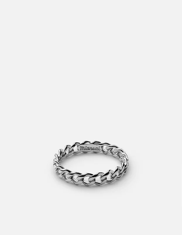 Art Deco - Inspired Women's Rings with Geometric Shapes in 14K GoldCuban Link Ring, Sterling Silver Art Deco - Inspired Women's Rings with Geometric Shapes in 14K GoldCuban Link Ring, Sterling Silver