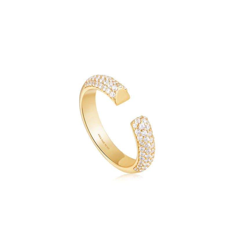 Geometric - Shaped Fashion Rings in Titanium with Iridescent InlaysAnia Haie Gold Pavé Adjustable Ring R051-01G Geometric - Shaped Fashion Rings in Titanium with Iridescent InlaysAnia Haie Gold Pavé Adjustable Ring R051-01G