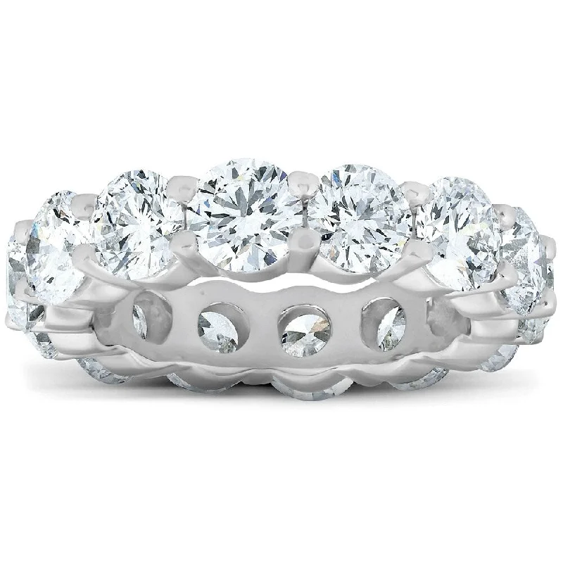 Cathedral - Style Women's Diamond Rings with a Raised Center Setting and Elaborate Metalwork6 Ct Diamond Eternity Wedding Ring 14k White Gold (H/I, I2-I3) Cathedral - Style Women's Diamond Rings with a Raised Center Setting and Elaborate Metalwork6 Ct Diamond Eternity Wedding Ring 14k White Gold (H/I, I2-I3)