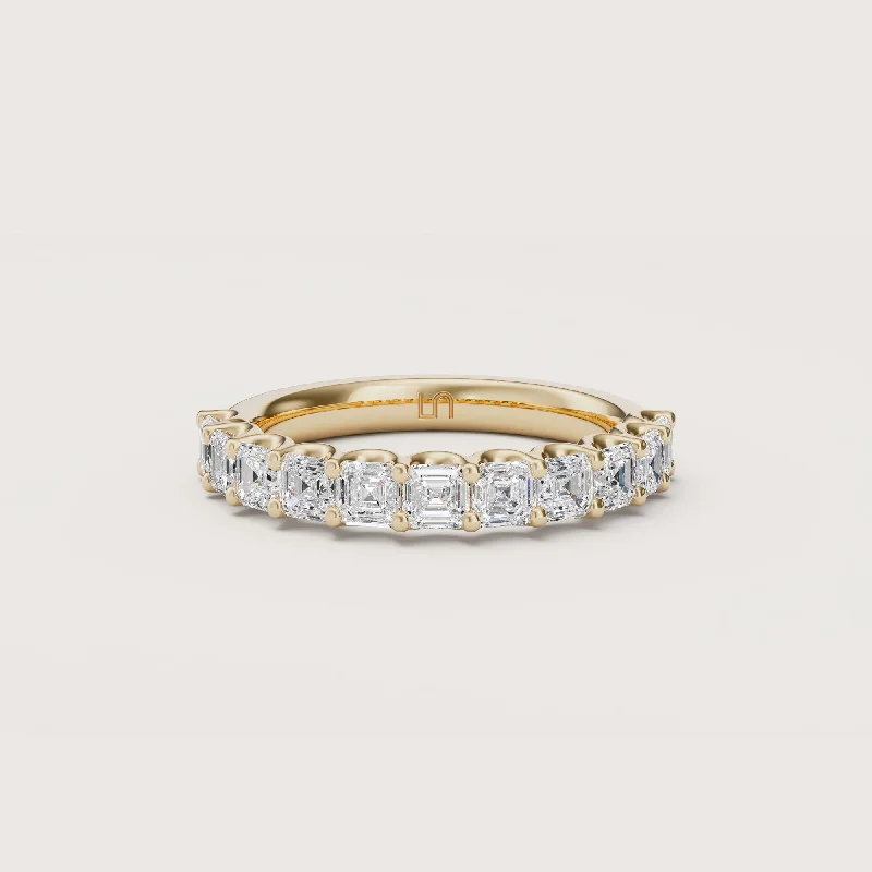 Boho - Style Women's Rings with Turquoise and Leather AccentsValley Asscher Diamond Band Medium | Halfway Diamonds Boho - Style Women's Rings with Turquoise and Leather AccentsValley Asscher Diamond Band Medium | Halfway Diamonds