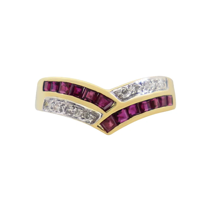 Minimalist Women's Rings with a Single Pearl in 14K Gold - Plated BandsYellow Gold Ruby and Diamond Wishbone Ring Minimalist Women's Rings with a Single Pearl in 14K Gold - Plated BandsYellow Gold Ruby and Diamond Wishbone Ring