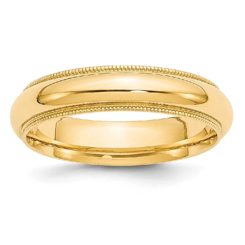 Men's hematite - ring for a metallic gray luster14k Yellow Gold 5mm Milgrain Half Round Comfort Fit Wedding Band Size 4 Men's hematite - ring for a metallic gray luster14k Yellow Gold 5mm Milgrain Half Round Comfort Fit Wedding Band Size 4