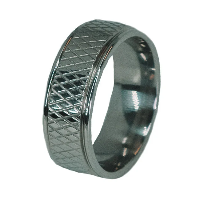 Men's Celtic - pattern rings with intricate designsHockey Puck Titanium Ring