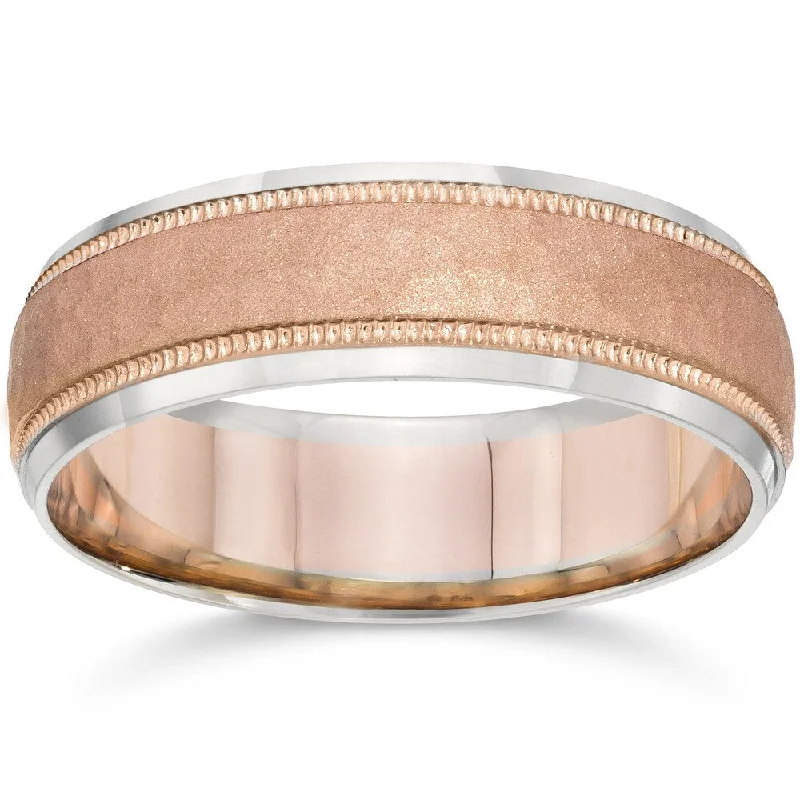 Men's two - tone rings combining silver and gold14k Two-Tone Gold Men's 6mm Brushed Wedding Band Men's two - tone rings combining silver and gold14k Two-Tone Gold Men's 6mm Brushed Wedding Band