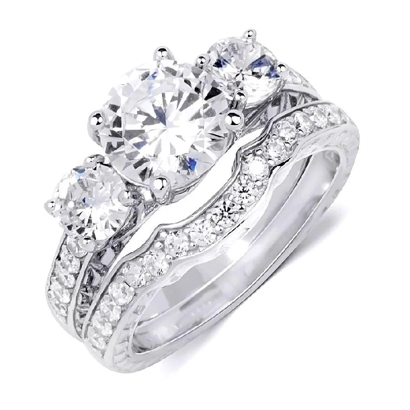 Knuckle - Duster Fashion Rings in Black - Plated Metal with Spike Details3.5 CT Round Cut Wedding Band Engagement Ring Set Bridal Silver Knuckle - Duster Fashion Rings in Black - Plated Metal with Spike Details3.5 CT Round Cut Wedding Band Engagement Ring Set Bridal Silver