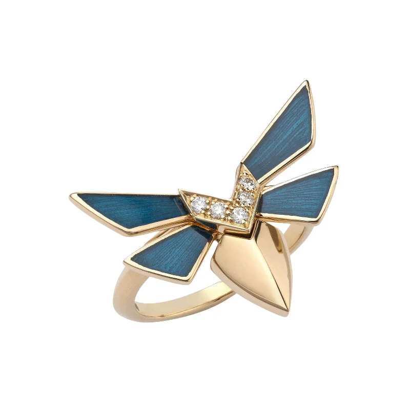Enamel - Coated Fashion Rings in Bright Colors with Animal - Print PatternsJitterbug Stacking Ring with Diamond and Turquoise Enamel Accents Enamel - Coated Fashion Rings in Bright Colors with Animal - Print PatternsJitterbug Stacking Ring with Diamond and Turquoise Enamel Accents