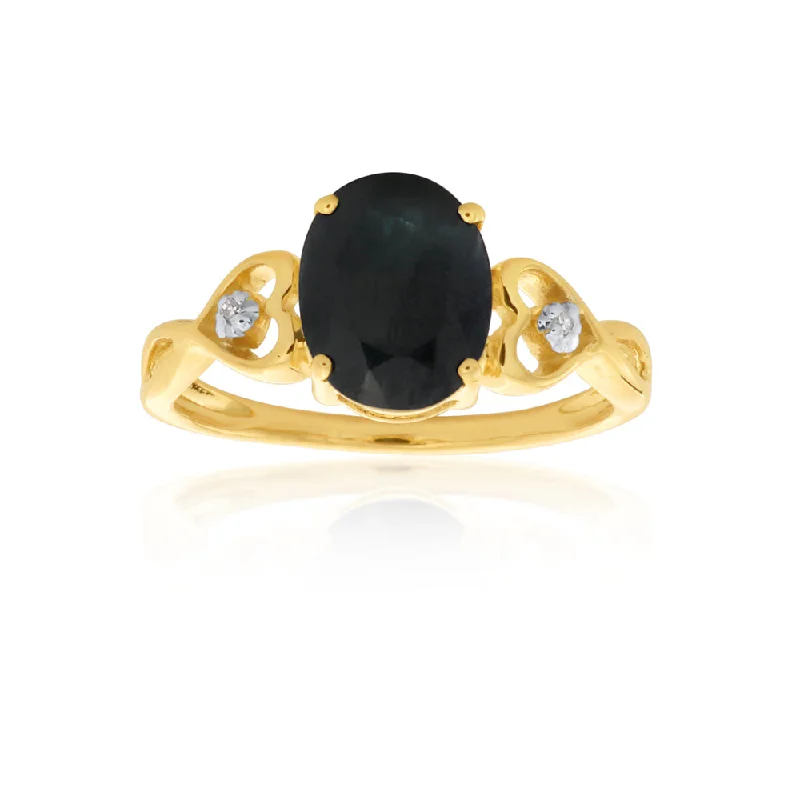 Emerald Gemstone Rings Set in Platinum with Filigree Work for a Vintage - Inspired Look9ct Yellow Gold Natural Black Sapphire & Diamond Ring Emerald Gemstone Rings Set in Platinum with Filigree Work for a Vintage - Inspired Look9ct Yellow Gold Natural Black Sapphire & Diamond Ring