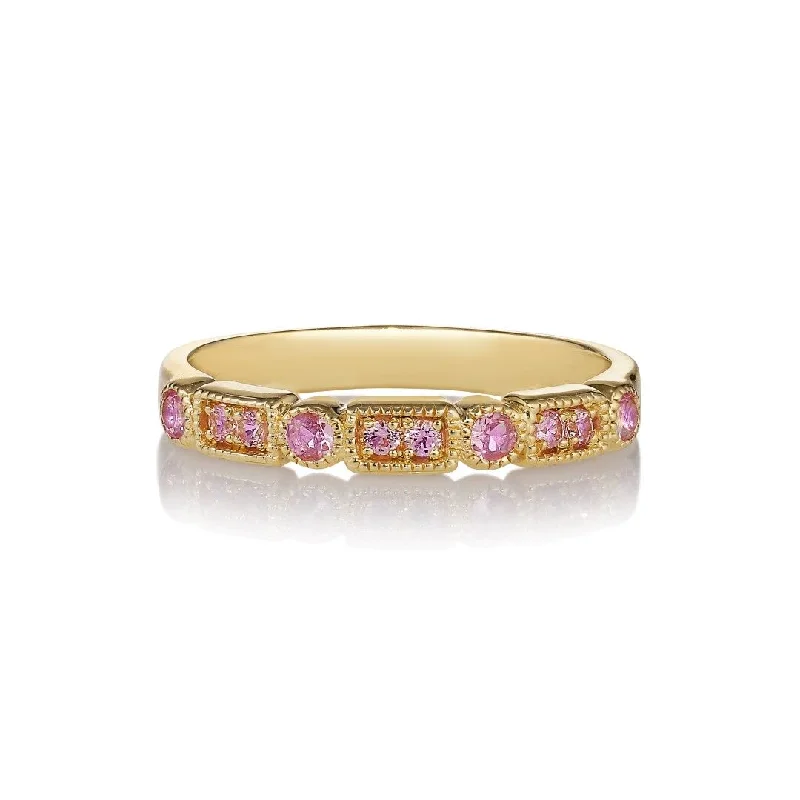 Agate Gemstone Rings in Sterling Silver with a Mosaic - Inspired Inlay for a Bohemian StyleTrine Ji Light Pink 14K Gold Ring w. Sapphires Agate Gemstone Rings in Sterling Silver with a Mosaic - Inspired Inlay for a Bohemian StyleTrine Ji Light Pink 14K Gold Ring w. Sapphires