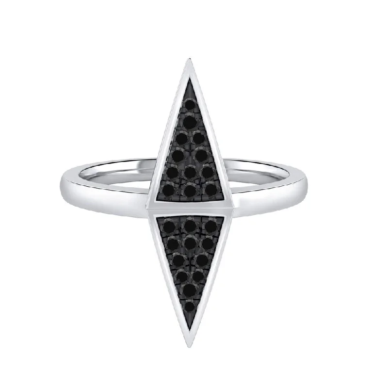 Magnetic Fashion Rings in Stainless Steel with a Modern, Interlocking DesignAuriya 0.14ctw Vertical Double Triangle Black Diamond Ring 14K Gold Magnetic Fashion Rings in Stainless Steel with a Modern, Interlocking DesignAuriya 0.14ctw Vertical Double Triangle Black Diamond Ring 14K Gold