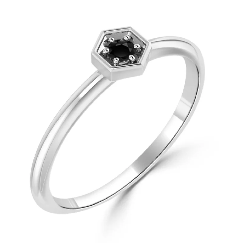 Pearl - Adorned Fashion Rings in Gold - Tone Alloy for a Sophisticated LookAuriya Petite Ultra-Thin Stackable Solitaire Black Diamond Ring 1/10cttw 10K Gold Pearl - Adorned Fashion Rings in Gold - Tone Alloy for a Sophisticated LookAuriya Petite Ultra-Thin Stackable Solitaire Black Diamond Ring 1/10cttw 10K Gold