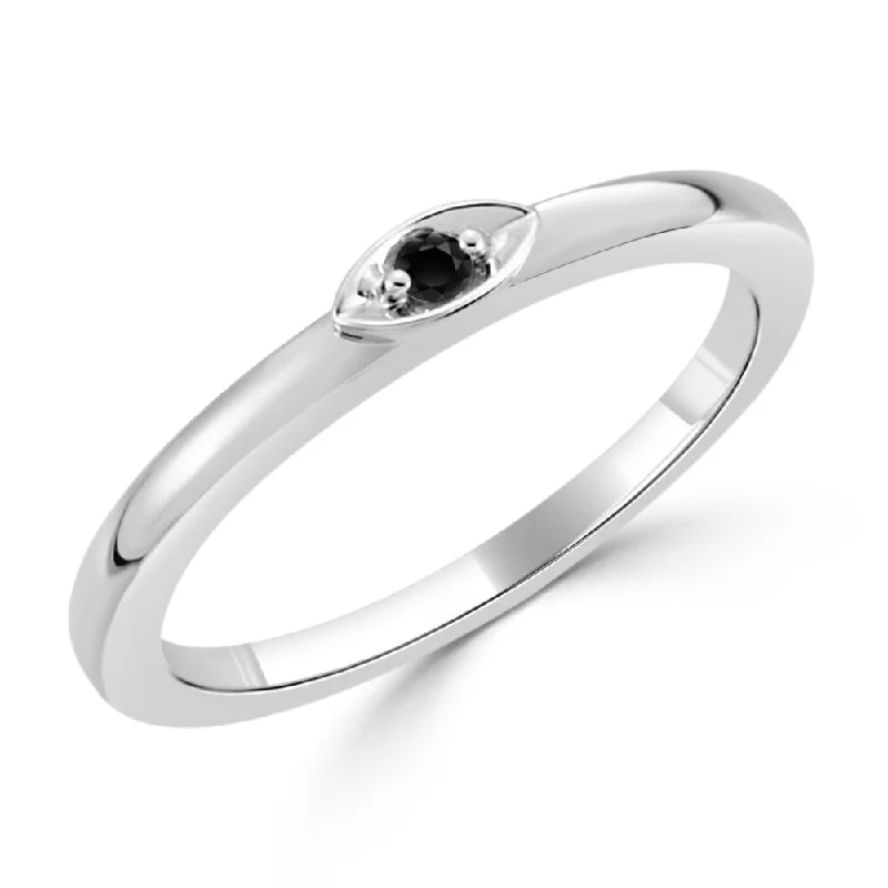 Rhinestone - Embellished Fashion Rings in Silver - Tone Metal for a Glamorous TouchAuriya Stackable Fashion Accent Black Diamond Ring 10K Gold Rhinestone - Embellished Fashion Rings in Silver - Tone Metal for a Glamorous TouchAuriya Stackable Fashion Accent Black Diamond Ring 10K Gold