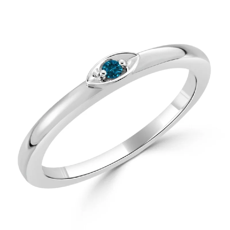 Bangle - Style Fashion Rings in Rose - Gold - Plated Aluminum with Etched PatternsAuriya Stackable Fashion Accent Blue Diamond Ring 10K Gold Bangle - Style Fashion Rings in Rose - Gold - Plated Aluminum with Etched PatternsAuriya Stackable Fashion Accent Blue Diamond Ring 10K Gold