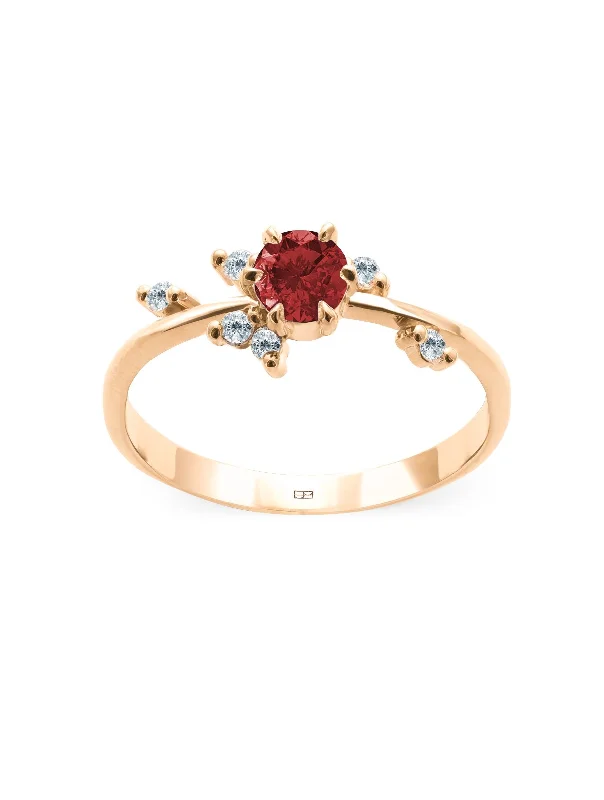 Jasper Gemstone Rings in 18K Gold Vermeil with a Matte Finish for a Subtle and Elegant LookYour Way N°6 18K Gold Ring w. Garnet & Diamonds Jasper Gemstone Rings in 18K Gold Vermeil with a Matte Finish for a Subtle and Elegant LookYour Way N°6 18K Gold Ring w. Garnet & Diamonds