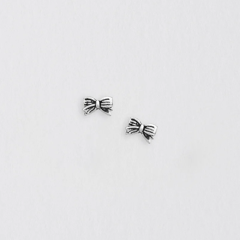 Bow Silver Earring Stud