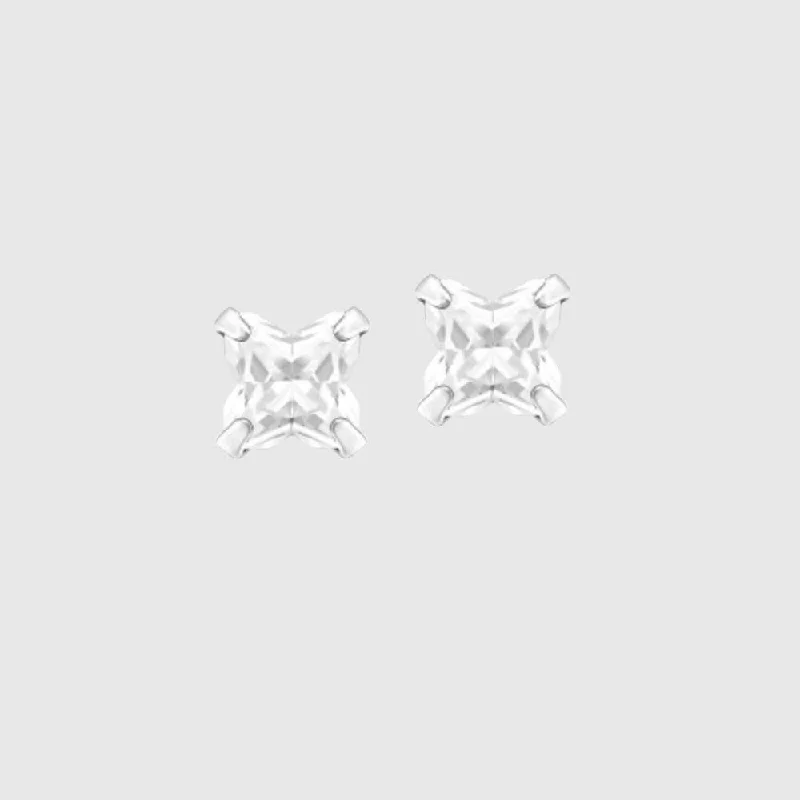Butterfly Shaped Crystal Silver Earring Stud