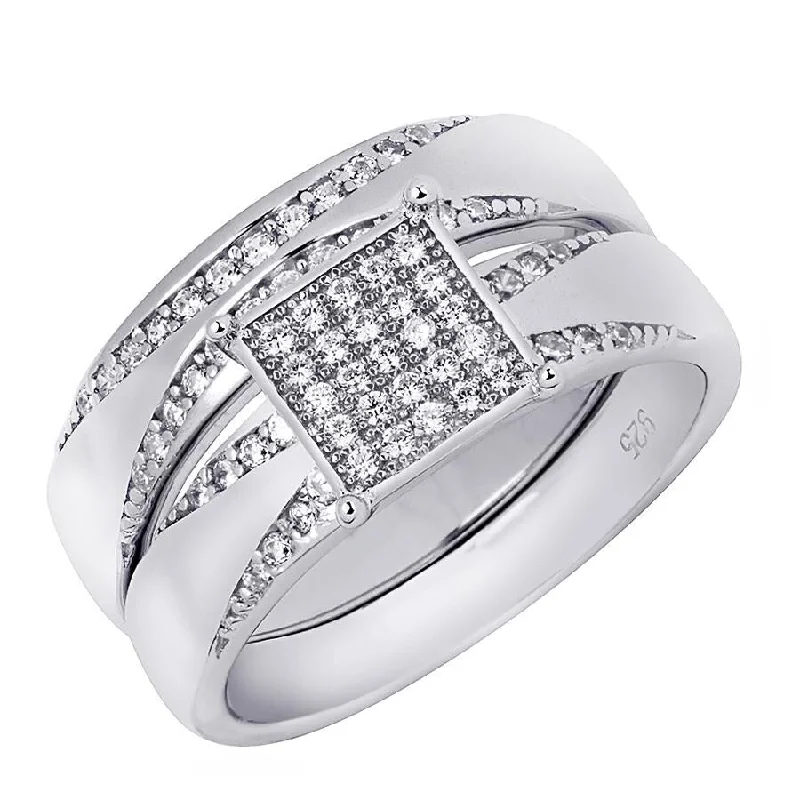 Pearl - Adorned Fashion Rings in Gold - Tone Alloy for a Sophisticated LookClassic 1.00 Carat Cubic Zirconia Bridal Ring Set Sterling Silver Pearl - Adorned Fashion Rings in Gold - Tone Alloy for a Sophisticated LookClassic 1.00 Carat Cubic Zirconia Bridal Ring Set Sterling Silver