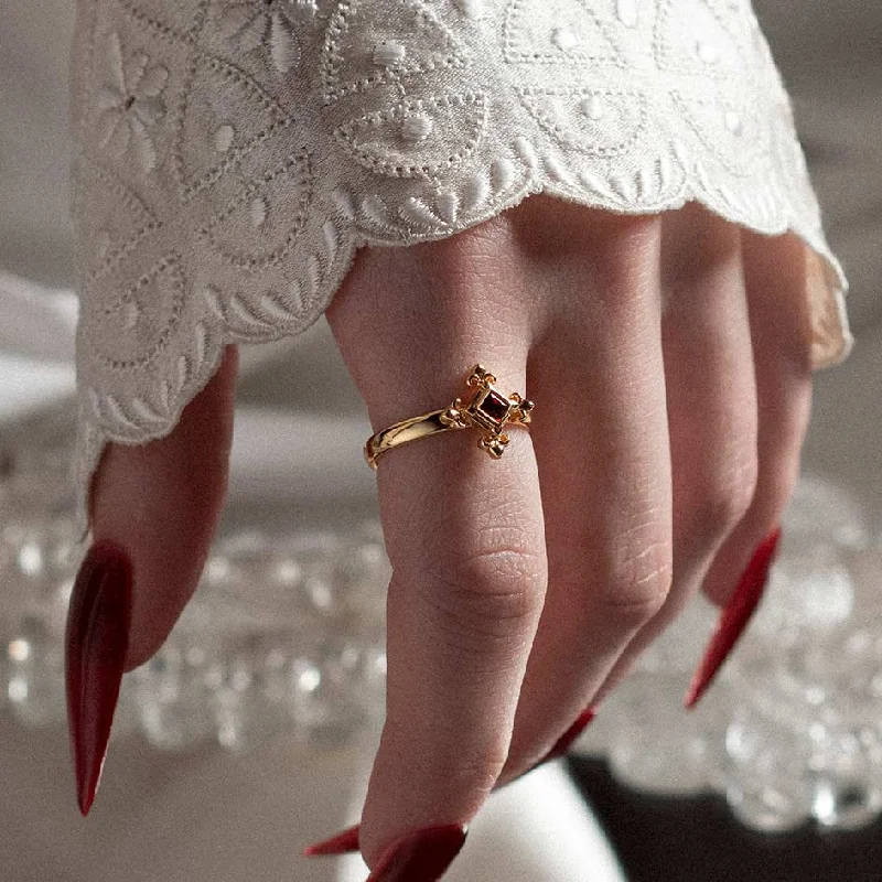 Sapphire Gemstone Rings in 18K White Gold with Diamond Accents for an Elegant EngagementCRIMSON. Medieval Fleur de Lis Garnet Ring - Gold Sapphire Gemstone Rings in 18K White Gold with Diamond Accents for an Elegant EngagementCRIMSON. Medieval Fleur de Lis Garnet Ring - Gold