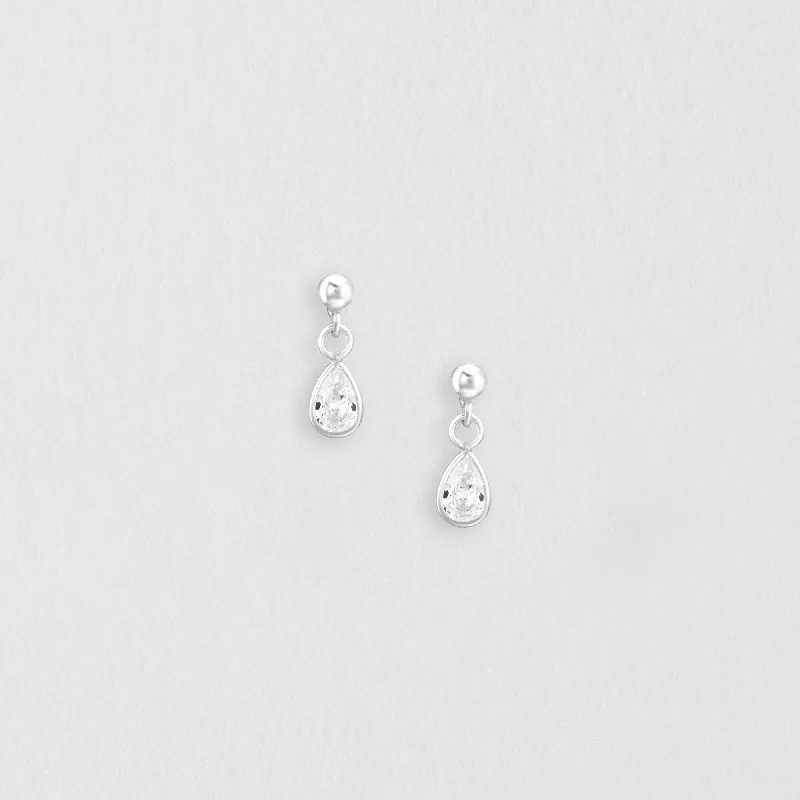 Dangly CZ Silver Earring Stud