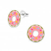 Doughnut Silver Earring Stud