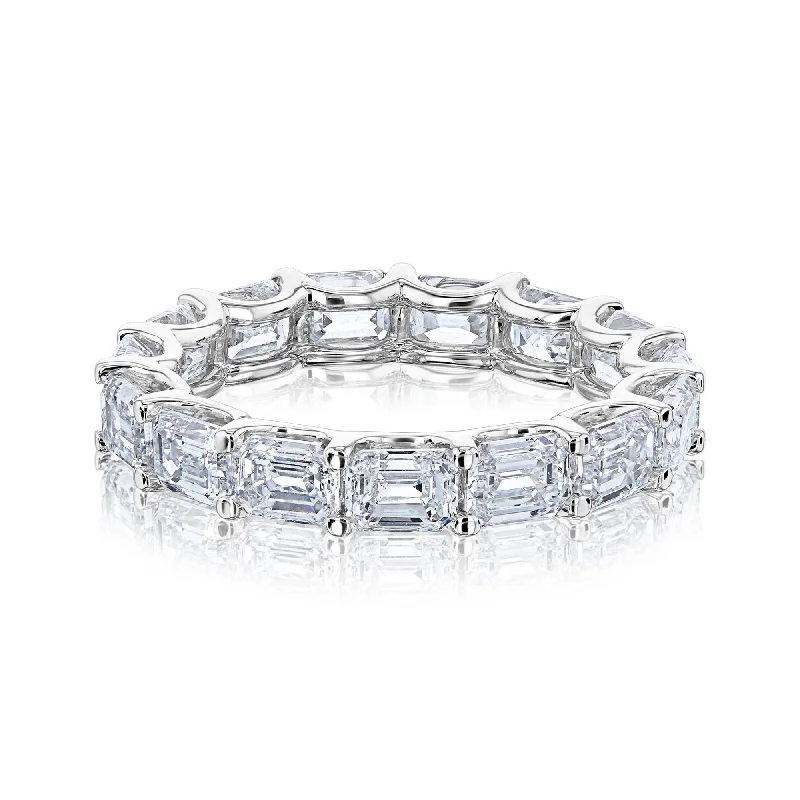 Geometric - Shaped Fashion Rings in Titanium with Iridescent InlaysEast-West Lab-Grown Diamond Eternity Ring (4x3 mm) Geometric - Shaped Fashion Rings in Titanium with Iridescent InlaysEast-West Lab-Grown Diamond Eternity Ring (4x3 mm)