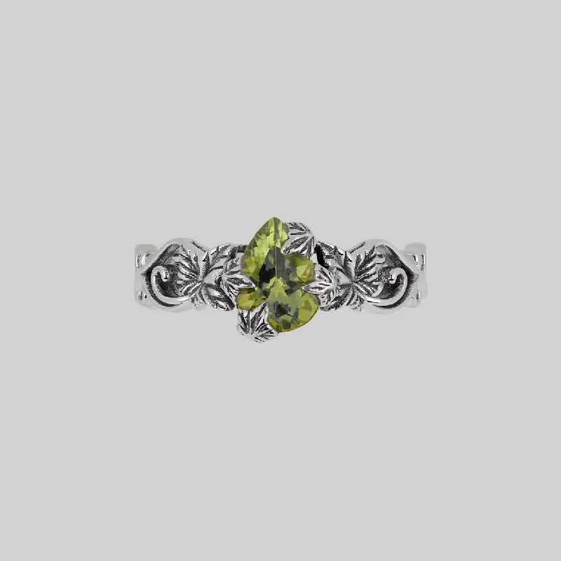 Topaz Gemstone Rings in 10K Gold with a Channel - Set Design for a Contemporary and Durable OptionFERONIA. Secret Garden Peridot Ring - Silver Topaz Gemstone Rings in 10K Gold with a Channel - Set Design for a Contemporary and Durable OptionFERONIA. Secret Garden Peridot Ring - Silver