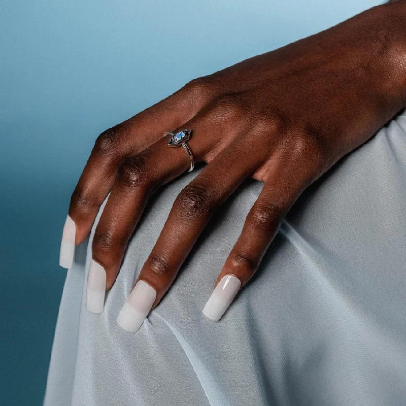 Citrine Gemstone Rings in Stainless Steel with a Stackable Design for a Trendy Everyday WearIVAN. Gothic Window Opalite Ring - Silver Citrine Gemstone Rings in Stainless Steel with a Stackable Design for a Trendy Everyday WearIVAN. Gothic Window Opalite Ring - Silver