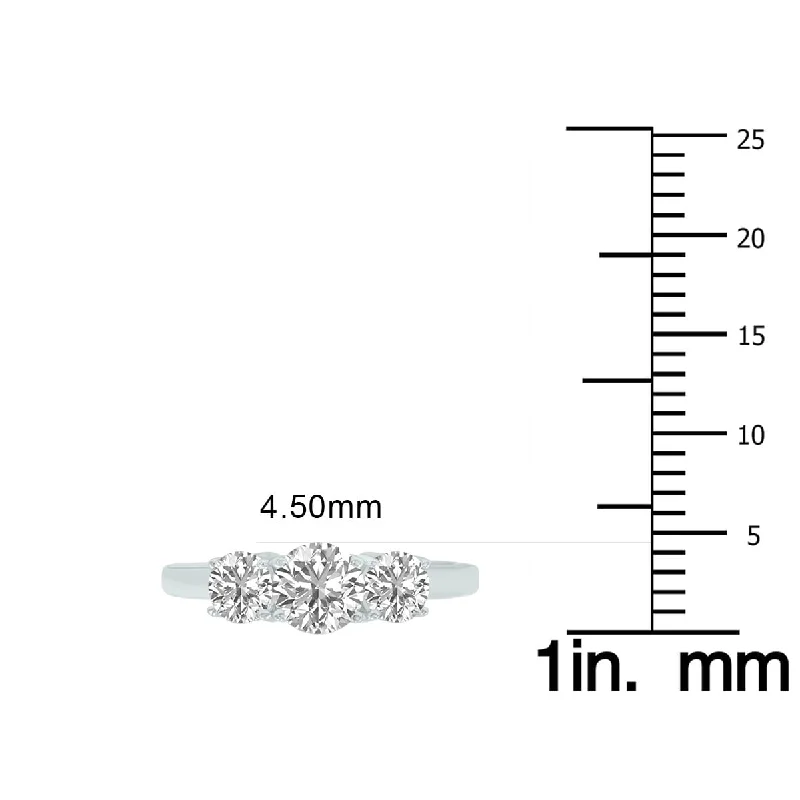 Rhinestone - Embellished Fashion Rings in Silver - Tone Metal for a Glamorous TouchMarquee 1 Carat TW Three Stone Lab Grown Diamond Ring in 14K White Gold