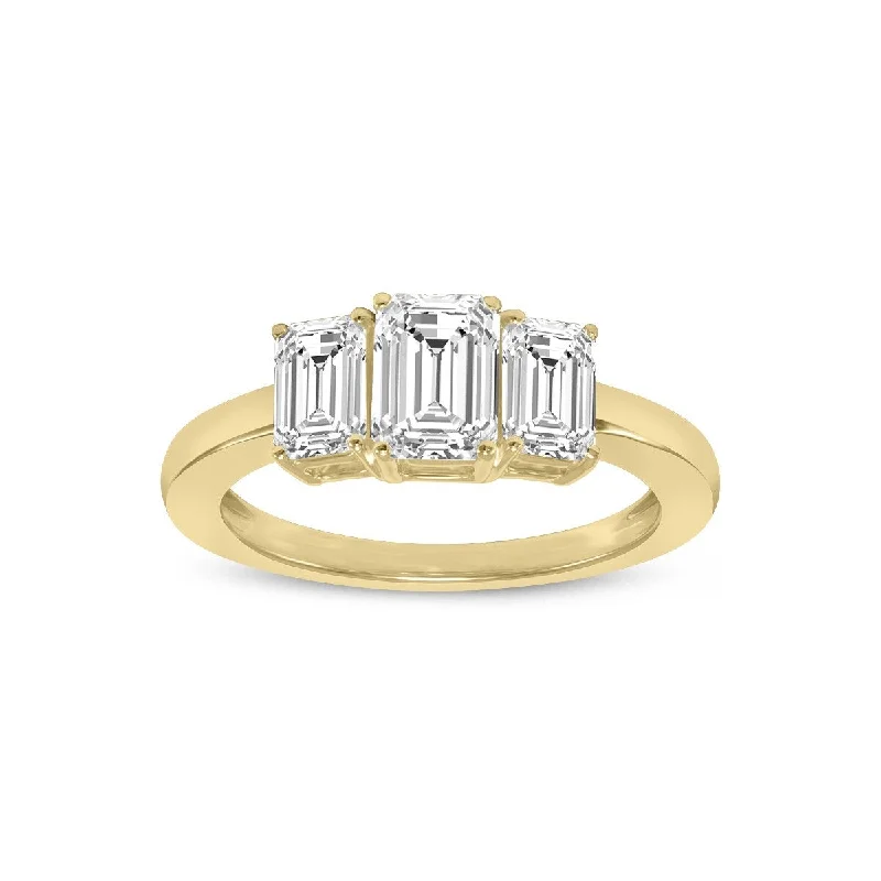 Minimalist Fashion Rings in Stainless Steel with a Single Solitaire CrystalMarquee 3 CTW Three Stone Emerald Cut Lab Grown Diamond Ring in 14K Yellow Gold Minimalist Fashion Rings in Stainless Steel with a Single Solitaire CrystalMarquee 3 CTW Three Stone Emerald Cut Lab Grown Diamond Ring in 14K Yellow Gold