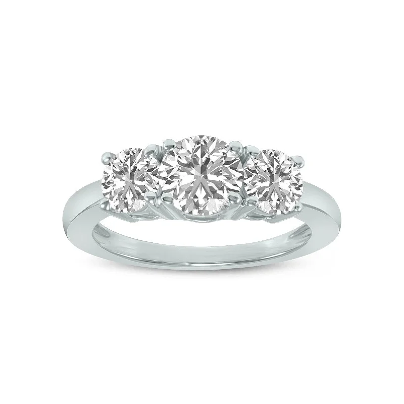 Fashion Rings with Initial Charms in Silver - Plated Metal for a Custom AccessoryMarquee 3 CTW Three Stone Round Cut Lab Grown Diamond Ring in 14K White Gold Fashion Rings with Initial Charms in Silver - Plated Metal for a Custom AccessoryMarquee 3 CTW Three Stone Round Cut Lab Grown Diamond Ring in 14K White Gold