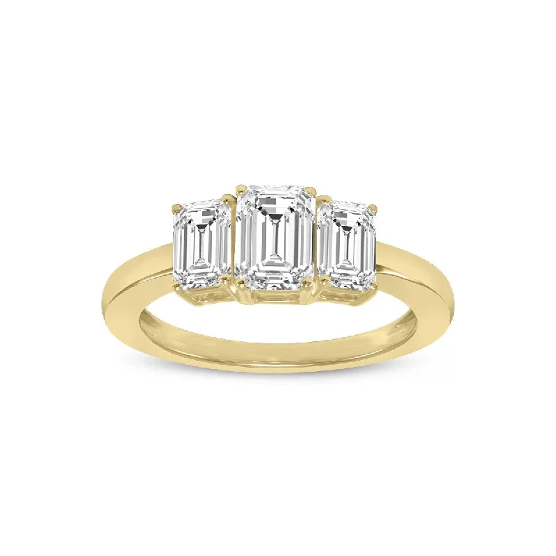 Knuckle - Duster Fashion Rings in Black - Plated Metal with Spike DetailsMarquee 4 CTW Three Stone Emerald Cut Lab Grown Diamond Ring in 14K Yellow Gold