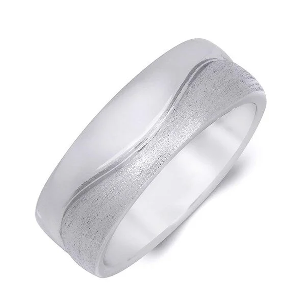 Enamel - Coated Fashion Rings in Bright Colors with Animal - Print PatternsMens Ring Wedding Band Ring S-Curve 7.5mm Authentic Sterling Silver