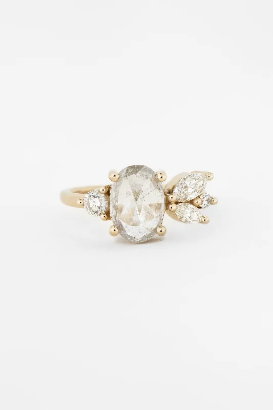 Monarch Ring with 2.05ct Salt and Pepper Diamond