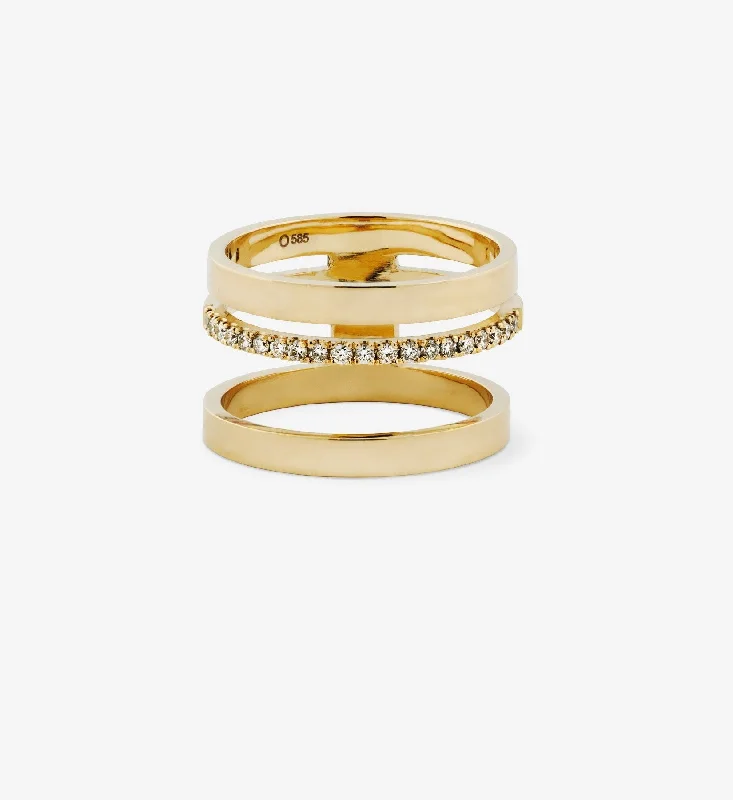Ruby Gemstone Rings in 14K Yellow Gold with a Solitaire Setting for a Classic and Bold StatementDiamond Line Trio Ring 0.20 Ruby Gemstone Rings in 14K Yellow Gold with a Solitaire Setting for a Classic and Bold StatementDiamond Line Trio Ring 0.20