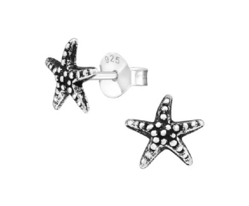 Oxidised Sterling Silver Earring Ear Studs