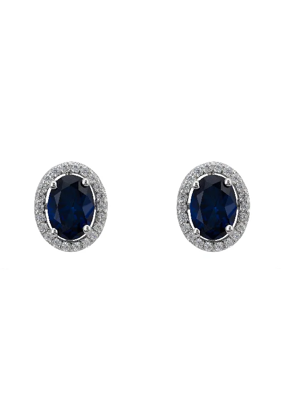 Petite Fleur Convertible Sapphire Stud Earrings Silver