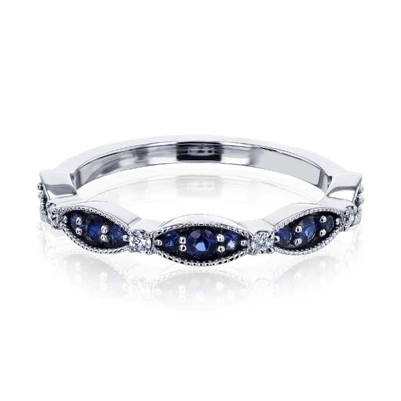 Pearl - Adorned Fashion Rings in Gold - Tone Alloy for a Sophisticated LookSapphire and Lab-Grown Eyelet Band (62843 series) Pearl - Adorned Fashion Rings in Gold - Tone Alloy for a Sophisticated LookSapphire and Lab-Grown Eyelet Band (62843 series)