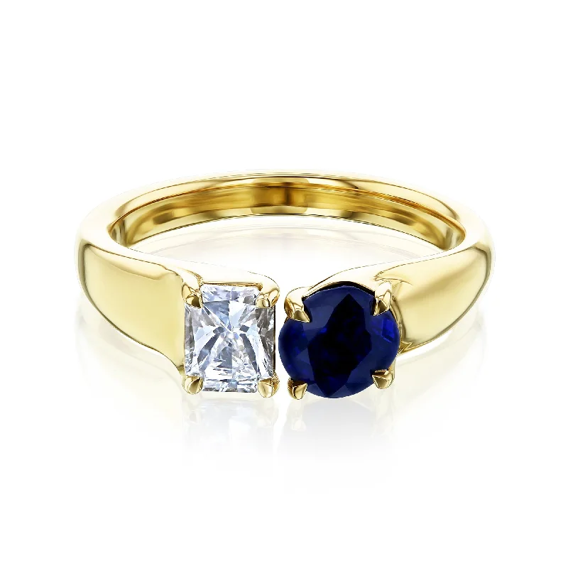 Chunky Fashion Rings in Copper with Geometric Patterns for a Bold AccessorySolid 14k Gold Sapphire & Diamond Deux Ring Chunky Fashion Rings in Copper with Geometric Patterns for a Bold AccessorySolid 14k Gold Sapphire & Diamond Deux Ring