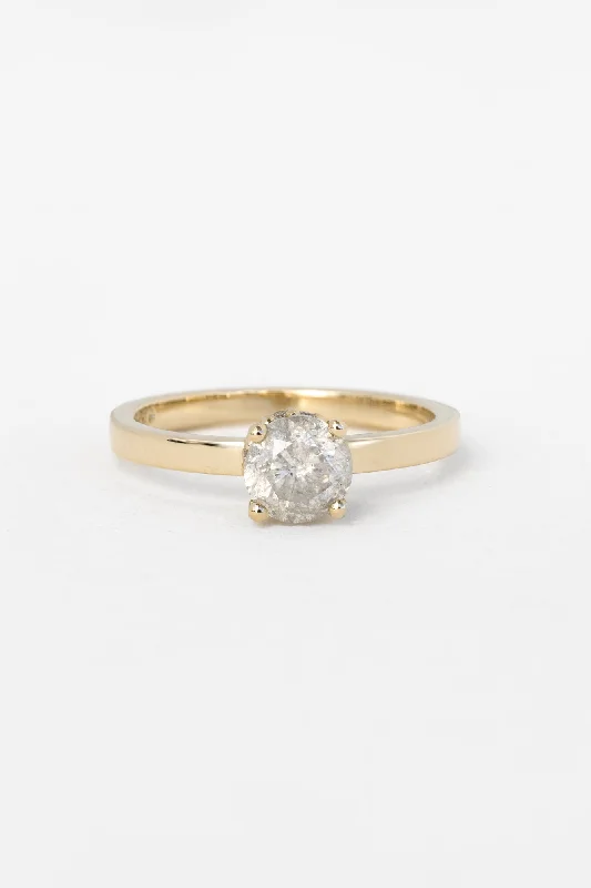 Saturn Ring with 1.02 Salt and Pepper Diamond