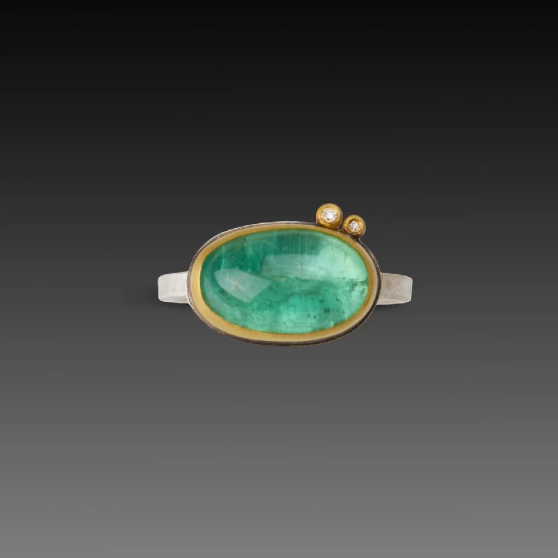 Opal Gemstone Rings in Rose Gold with a Milgrain Edge for a Feminine and Romantic StyleSmooth Green Tourmaline Ring with Diamonds Opal Gemstone Rings in Rose Gold with a Milgrain Edge for a Feminine and Romantic StyleSmooth Green Tourmaline Ring with Diamonds