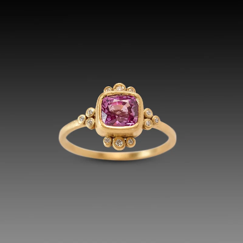 Tourmaline Gemstone Rings in 18K Two - Tone Gold with a Floral - Shaped Setting for a Feminine TouchSparkling Pink Sapphire Ring Tourmaline Gemstone Rings in 18K Two - Tone Gold with a Floral - Shaped Setting for a Feminine TouchSparkling Pink Sapphire Ring