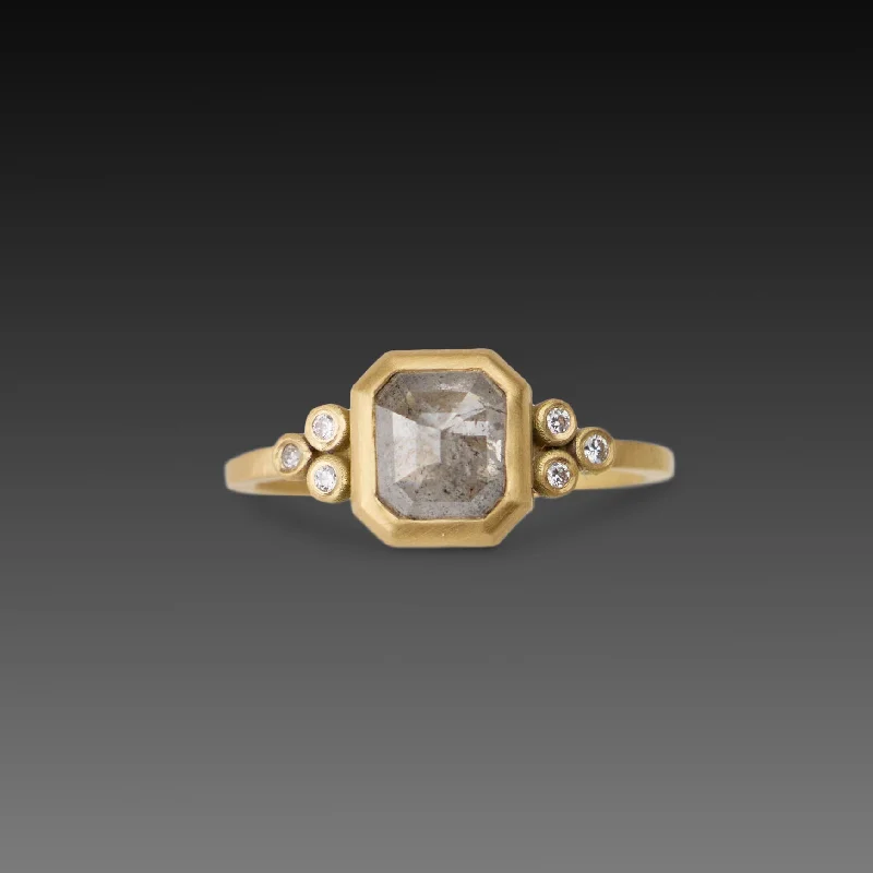 Garnet Gemstone Rings in 18K Gold Vermeil with Intricate Engravings for a Traditional AestheticSquare Gray Diamond Ring with Diamond Trios Garnet Gemstone Rings in 18K Gold Vermeil with Intricate Engravings for a Traditional AestheticSquare Gray Diamond Ring with Diamond Trios