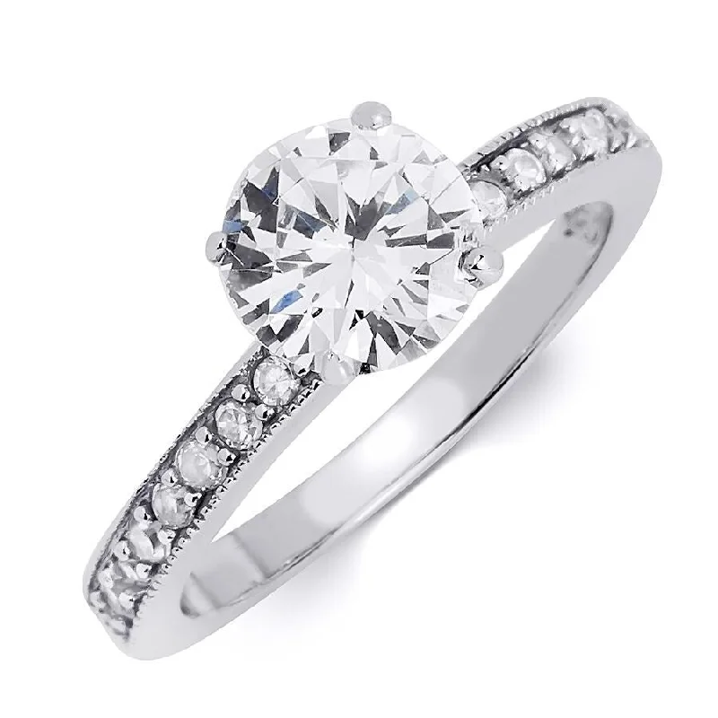 Stackable Fashion Rings in Rose - Gold Tone with Delicate Floral EngravingsSterling Silver 1.00 Ct Round Cut Bridal Engagement Ring Stackable Fashion Rings in Rose - Gold Tone with Delicate Floral EngravingsSterling Silver 1.00 Ct Round Cut Bridal Engagement Ring