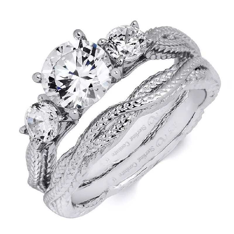Bohemian - Style Fashion Rings with Turquoise and Silver Filigree for a Free - Spirited LookSterling Silver 1.60ct Round Cut S-Curve Wedding Bridal Ring Set Bohemian - Style Fashion Rings with Turquoise and Silver Filigree for a Free - Spirited LookSterling Silver 1.60ct Round Cut S-Curve Wedding Bridal Ring Set