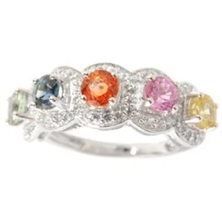 Bohemian - Style Fashion Rings with Turquoise and Silver Filigree for a Free - Spirited LookSterling Silver 1 7/8ct Fancy Sapphire and White Zircon Halo Ring Bohemian - Style Fashion Rings with Turquoise and Silver Filigree for a Free - Spirited LookSterling Silver 1 7/8ct Fancy Sapphire and White Zircon Halo Ring