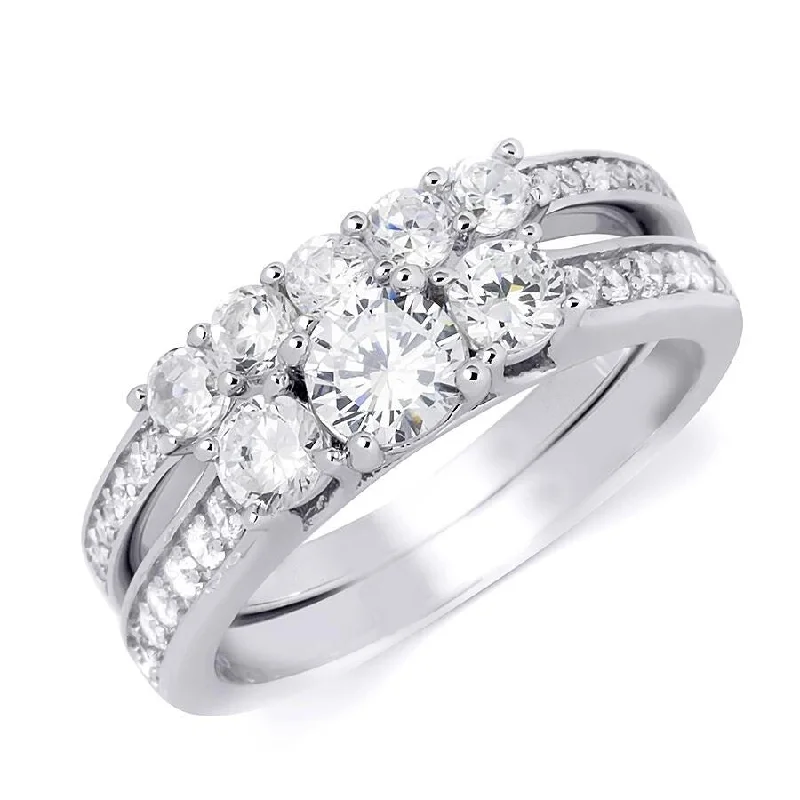 Pearl - Adorned Fashion Rings in Gold - Tone Alloy for a Sophisticated LookThree Stone 1.20 Carat Engagement Ring Set Round Cut Sterling Silver Pearl - Adorned Fashion Rings in Gold - Tone Alloy for a Sophisticated LookThree Stone 1.20 Carat Engagement Ring Set Round Cut Sterling Silver