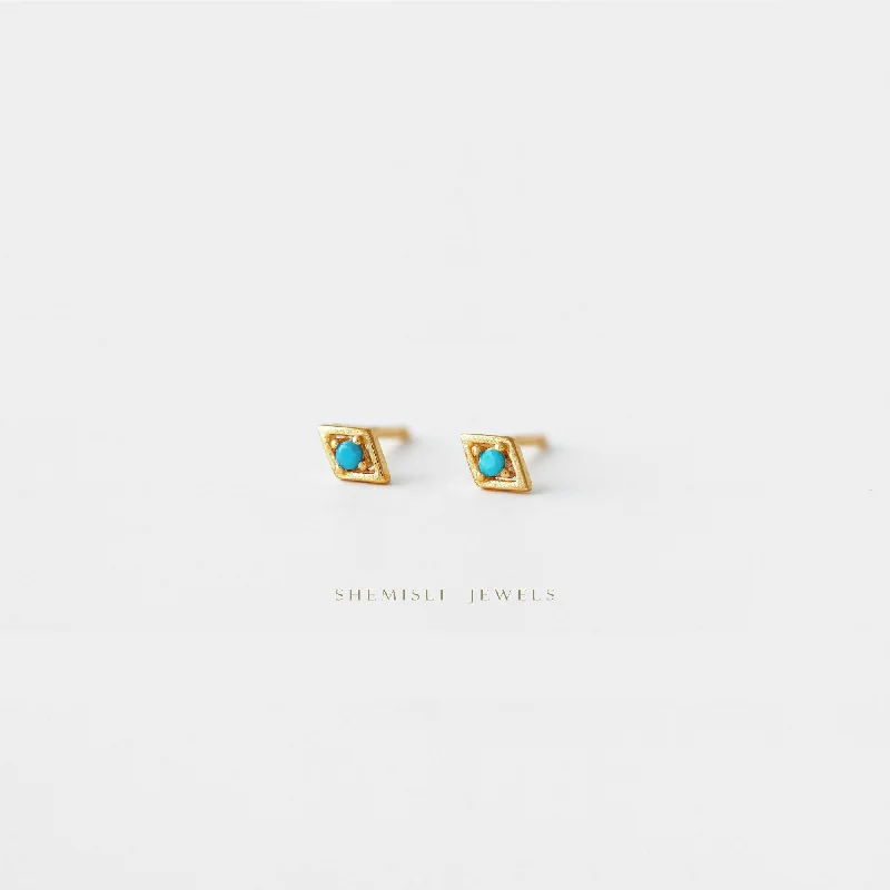 Tiny CZ Diamond Shape Studs, White, Emerald, Turquoise, Sapphire, Black, Unisex, Gold, Silver SHEMISLI - SS108, SS109, SS110, SS345, SS346 Tiny CZ Diamond Shape Studs, White, Emerald, Turquoise, Sapphire, Black, Unisex, Gold, Silver SHEMISLI - SS108, SS109, SS110, SS345, SS346
