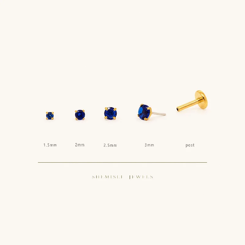 Tiny Sapphire Gold Threadless Flat Back Earrings, Nose Stud, September Birthstone, 20,18,16ga, 5-10mm Surgical Steel SS515 SS516 SS517 SS518 Tiny Sapphire Gold Threadless Flat Back Earrings, Nose Stud, September Birthstone, 20,18,16ga, 5-10mm Surgical Steel SS515 SS516 SS517 SS518