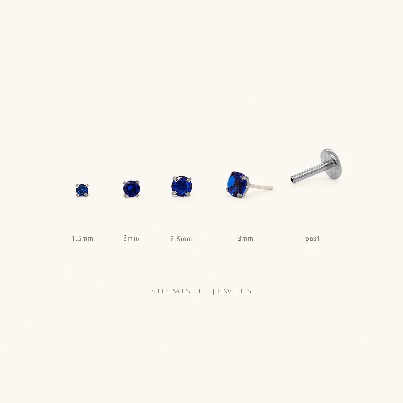 Tiny Sapphire Steel Threadless Flat Back Earrings, Nose Stud, September Birthstone, 20,18,16ga 5-10mm Surgical Steel SS515 SS516 SS517 SS518 Tiny Sapphire Steel Threadless Flat Back Earrings, Nose Stud, September Birthstone, 20,18,16ga 5-10mm Surgical Steel SS515 SS516 SS517 SS518