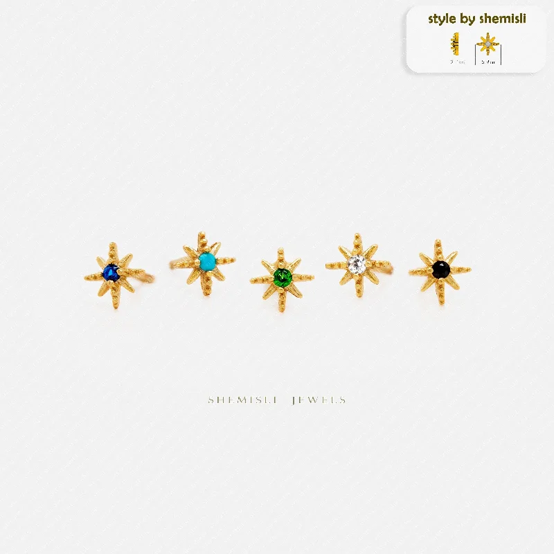 Tiny Star Studs, Starburst CZ Studs, Celestial Jewel, White, Emerald, Turquoise, Sapphire, Black SS034, SS341, SS342, SS343, SS344 Tiny Star Studs, Starburst CZ Studs, Celestial Jewel, White, Emerald, Turquoise, Sapphire, Black SS034, SS341, SS342, SS343, SS344