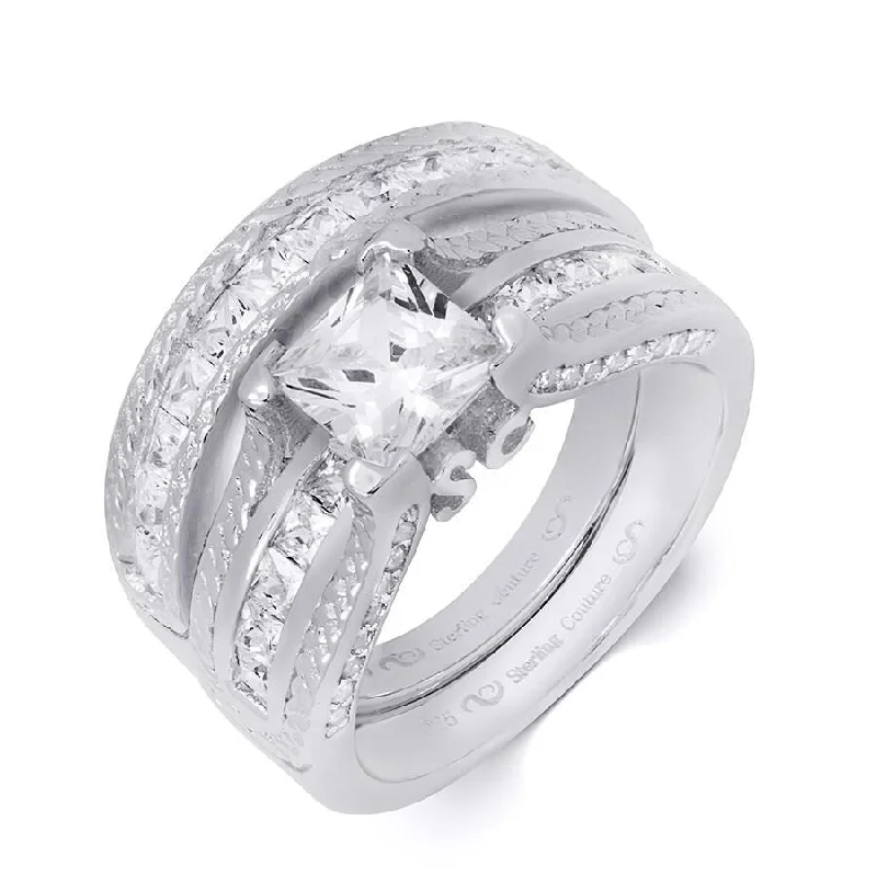 Textured Fashion Rings in Pewter with Hammered and Embossed SurfacesWomens 3.25 CT Princess Cut Wedding Band Engagement Ring Set Silver Textured Fashion Rings in Pewter with Hammered and Embossed SurfacesWomens 3.25 CT Princess Cut Wedding Band Engagement Ring Set Silver